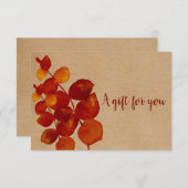 Carte Élégant certificat cadeau Eucalyptus rustique (Devant / Derrière)