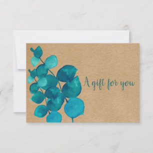 Carte Élégant certificat cadeau Eucalyptus rustique