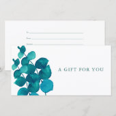 Carte Élégant certificat cadeau Feuille Eucalyptus (Devant / Derrière)