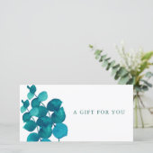 Carte Élégant certificat cadeau Feuille Eucalyptus (Debout devant)