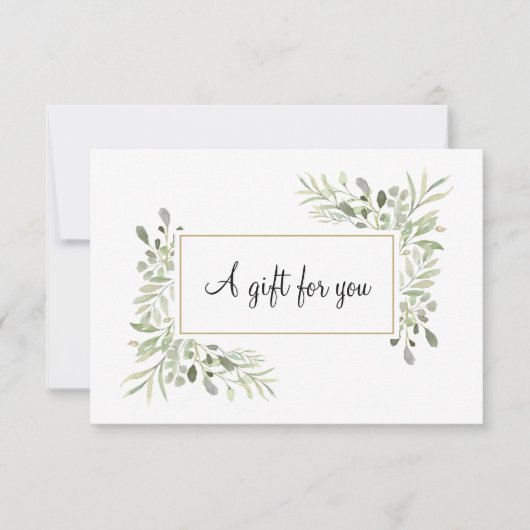 Carte Élégant certificat cadeau Feuille Spring (Devant)