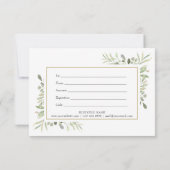 Carte Élégant certificat cadeau Feuille Spring (Dos)