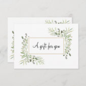 Carte Élégant certificat cadeau Feuille Spring (Devant / Derrière)