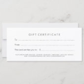 Carte Élégant certificat cadeau floral (Dos)