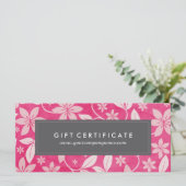 Carte Élégant certificat cadeau floral (Debout devant)