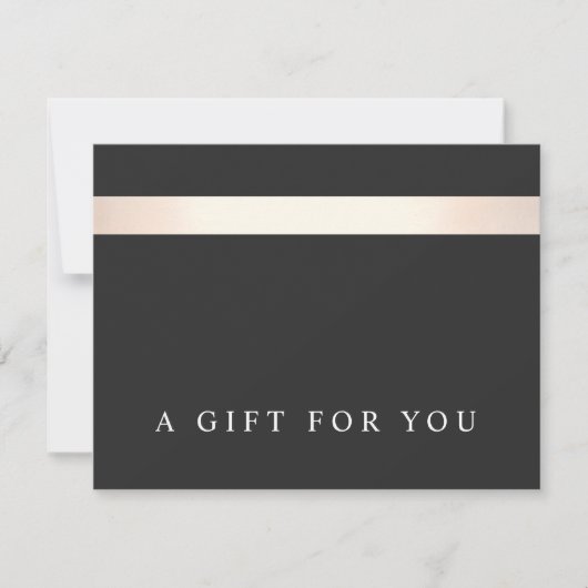 Carte Élégant certificat cadeau Gold et Black Striped (Devant)