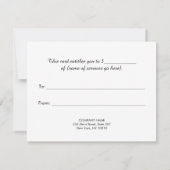 Carte Élégant certificat cadeau Gold et Black Striped (Dos)