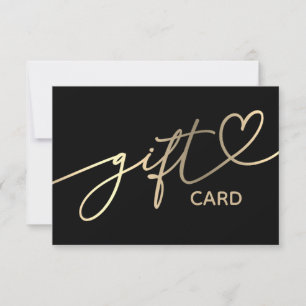 Carte élégant certificat cadeau noir