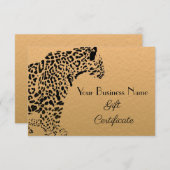 Carte Élégant certificat cadeau or et noir Jaguar (Devant / Derrière)