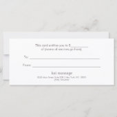 Carte Élégant certificat cadeau Shimmery Jaune (Dos)