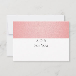 Carte Élégant certificat cadeau simple corail rose