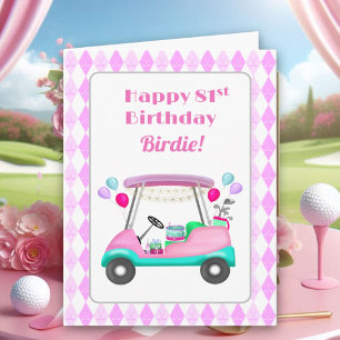 Carte Élégant chariot de golf pour femmes pour 81e anniv
