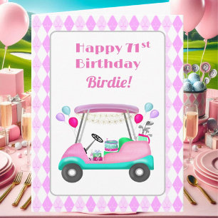 Carte Élégant chariot de golf pour femmes pour un 71e an