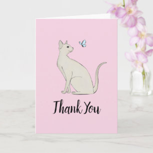 Carte Élégant chat avec papillon