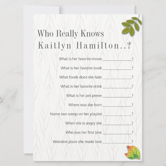 Carte Élégant chêne d'automne Merveilleux minimaliste Ma (Devant)