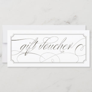Carte Élégant chèque-cadeau de script gris français