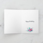 Carte Élégant chic fleuri numéro 80e anniversaire heureu (Intérieur)