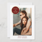 Carte Elegant Chic Gold Red Photo Sophisticated Wedding (Devant)