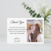 Carte élégant chic moderne merci photo de diplôme (Debout devant)