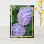 Carte Élégant Chic Purple Hydrangeas Fleurs Or Cadre (Fleur jaune)