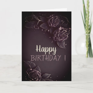Carte Élégant Chic Rose gothique Anniversaire