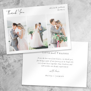 Carte Elegant Chic Script Photo Collage Mariage