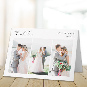 Carte Elegant Chic Script Photo Collage Mariage