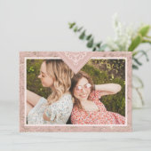 Carte Elegant Chic Texture in Pink Bridesmaid Proposal (Debout devant)