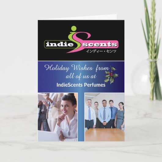 Carte Élégant Christmas Business 3 Nom et logo de la pho (Devant)