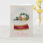 Carte Elegant Christmas Snow Globe Greeting Card (Fleur jaune)