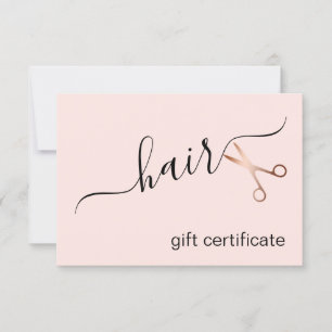 Carte Elégant ciseaux d'or rose moderne coiffeur