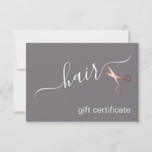Carte Elégant ciseaux d'or rose moderne coiffeur