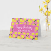 Carte Élégant citron rose et jaune Joyeux anniversaire (Fleur jaune)