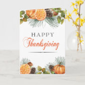 Carte Élégant Citrouille de automne Bon thanksgiving vac (Fleur jaune)