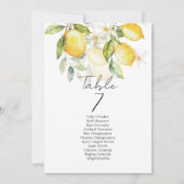 Carte Elegant citrus table number seating chart cards (Devant)