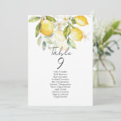 Carte Elegant citrus table number seating chart cards (Debout devant)
