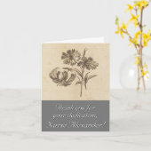 Carte Elégant, classe "Merci pour votre dévouement" (Fleur jaune)