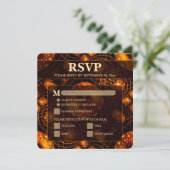 Carte Elegant Classic Modern Gold #901 Wedding RSVP Card (Debout devant)