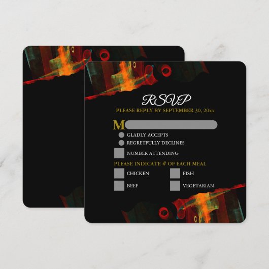 Carte Elegant Classic Modern Trendy Pattern #903 Wedding (Devant / Derrière)