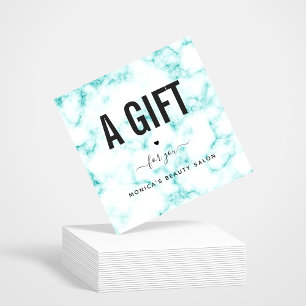 Carte Élégant Classy Turquoise Marbre Beauté Salon Logo