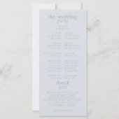 Carte Elegant Coastal Blue Wedding Ceremony Program (Dos)