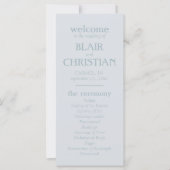 Carte Elegant Coastal Blue Wedding Ceremony Program (Devant)
