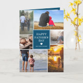 Carte Élégant Collage de photos Fête des pères heureuse (Fleur jaune)
