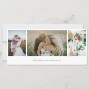 Carte Élégant Collage photo Mariage Merci