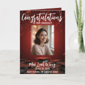 Carte Élégant Confetti rouge et des couvertures d'études (Devant)