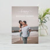 Carte élégant couple photo heureux anniversaire (Debout devant)