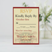 Carte Elegant Crimson and Cream Starburst Design Traditi (Debout devant)