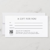 Carte Elegant Crown Salon Beige Gift Certificate (Dos)