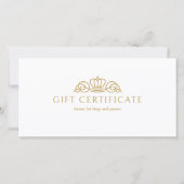 Carte Elegant Crown Salon White Gift Certificate (Devant)