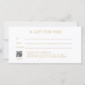 Carte Elegant Crown Salon White Gift Certificate (Dos)